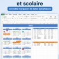 Un magnifique calendrier scolaire dynamique affichant des dates clé et des événements importants.