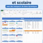Un magnifique calendrier scolaire dynamique affichant des dates clé et des événements importants.