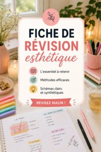 Exemple de fiches de révision esthétiques et bien organisées, adaptées aux femmes actives.
