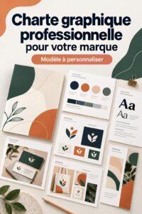 Femme réfléchissant à sa stratégie de marque avec un carnet et un ordinateur.