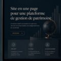 Illustration d'un site web pro sur la gestion de patrimoine avec des graphiques et des informations.