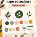 Un exemple de Brand Board coloré avec logo, palette de couleurs et typographie.