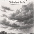 Un beau croquis de nuages illustrant différentes textures et ombres.