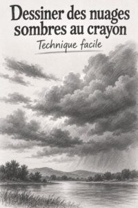 Un beau croquis de nuages illustrant différentes textures et ombres.