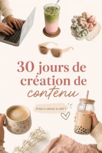 Femme créative travaillant sur son défi de contenu de 30 jours