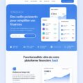 Un écran d'ordinateur avec une belle page de fonctionnalités de produit SaaS.