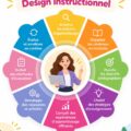 Un écran d'ordinateur affichant un design pédagogique de cours en ligne, illustrant une approche moderne de l'éducation.