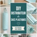 Projet DIY de distributeur de sacs en plastique dans une cuisine moderne.