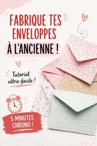 Enveloppes faites maison, décorées d'un style vintage sur une table de bricolage.