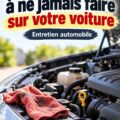 Une voiture propre et bien entretenue sur un parking ensoleillé