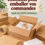 Emballage de colis soigneusement préparés pour une petite entreprise.