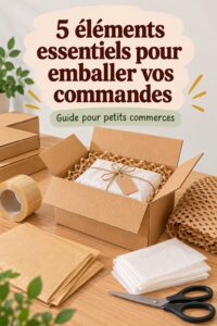 Emballage de colis soigneusement préparés pour une petite entreprise.