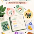 Femme souriante utilisant une calculatrice pour établir son budget mensuel