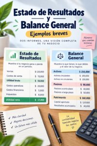 Visuel d'un tableau d'état des résultats et bilan financier