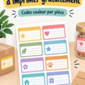Étiquettes colorées pour organiser le rangement pendant un déménagement.
