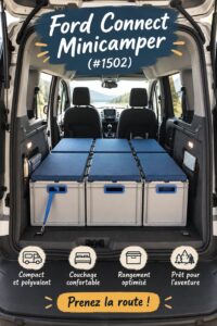 Ford Connect Minicamper garé en pleine nature, prêt pour l'aventure