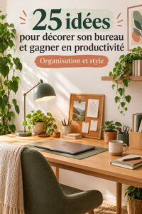 Bureau décoré avec des éléments modernes et colorés pour stimuler la créativité