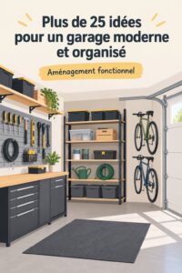 Garage moderne bien organisé avec des solutions de rangement fonctionnelles