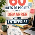 Une femme souriante travaillant sur un projet entrepreneurial innovant.