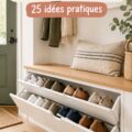 Idées de rangement pour chaussures dans une entrée accueillante.