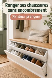 Idées de rangement pour chaussures dans une entrée accueillante.
