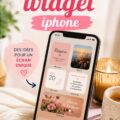 Écran d'accueil d'un iPhone avec différents widgets colorés et personnalisés