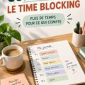 Femme utilisant un agenda pour planifier sa semaine avec la technique du time blocking.
