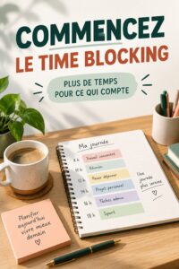 Femme utilisant un agenda pour planifier sa semaine avec la technique du time blocking.