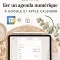Capture d'écran montrant un planner numérique lié à Google et Apple Calendar