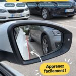 Femme garée avec succès dans un espace de stationnement, montrant une technique de stationnement efficace.