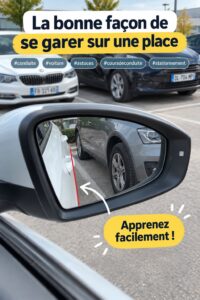Femme garée avec succès dans un espace de stationnement, montrant une technique de stationnement efficace.