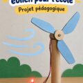 Un mini générateur éolien fabriqué avec des matériaux simples, idéal pour les projets scolaires.