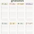 Un modèle de liste de courses imprimable sur un plan de travail avec des produits alimentaires autour.