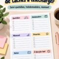 Femme utilisant un modèle Excel sur son ordinateur pour s'organiser