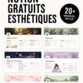 Modèle Notion élégant et coloré sur un écran d'ordinateur