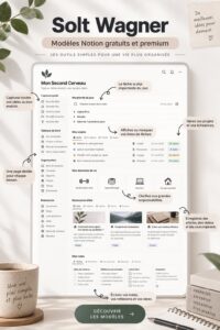Sélection de modèles Notion attrayants pour organisation personnelle et professionnelle