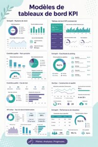 Un tableau de bord affichant divers KPI pour l'analyse des performances