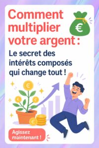 Une femme souriante discutant des stratégies d'investissement sur son ordinateur avec des graphiques d'intérêts composés à l'écran.