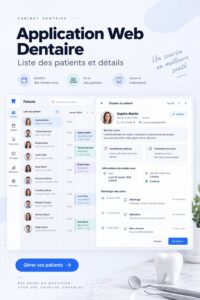 Capture d'écran d'une application de gestion de patients pour un cabinet dentaire