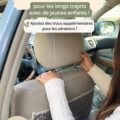 Une famille en voiture avec enfants, préparant un long voyage.