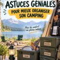 Un espace de camping bien organisé avec du matériel rangé efficacement.