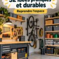 Un garage bien organisé avec des étagères et des boîtes de rangement ordonnées.