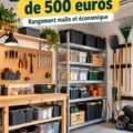 Garage bien organisé avec des rangements pratiques et esthétiques.