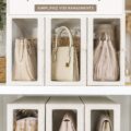 Un placard bien organisé avec des vêtements soigneusement pliés et des accessoires bien rangés