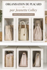 Un placard bien organisé avec des vêtements soigneusement pliés et des accessoires bien rangés