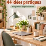 Bureau à domicile avec un espace de travail bien organisé et chaleureux.