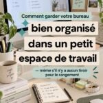 Bureau bien organisé et fonctionnel dans un petit espace de travail.