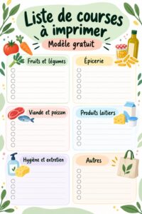 Une femme organisant sa liste de courses avec une méthode pratique