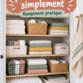 Placard à linge organisé avec des serviettes et draps bien rangés