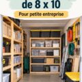 Un espace de rangement bien organisé avec des bacs étiquetés et un meuble de rangement pratique.
